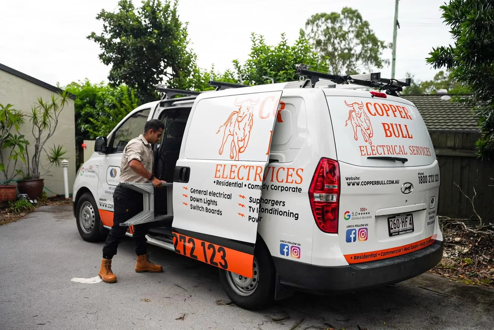 Electricians working